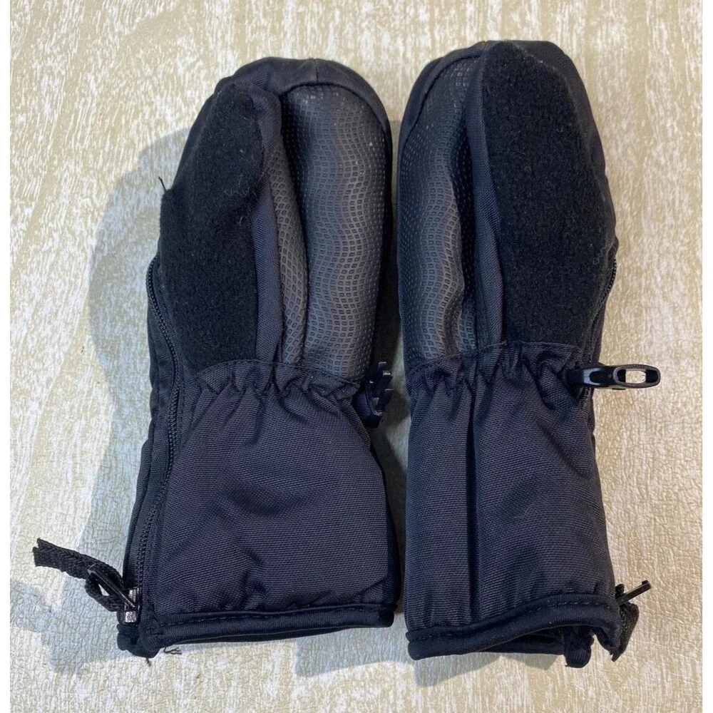 HEAD Thermal Fleece Mittens Black & Blue, Size XXS, New Without Tags